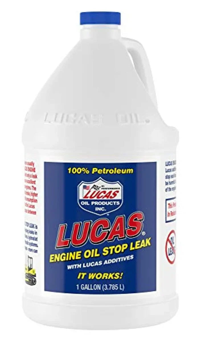 Lucas Oil 10279 Engine Oil Additives, Engine Oil Stop Leak, Gallon Size Bottle
