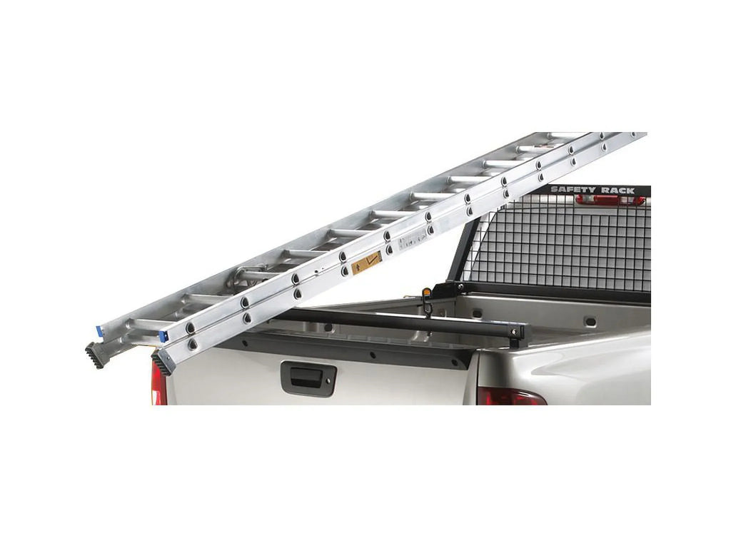 by RealTruck Truck Bed Rear Bar | Black, No Drill | 11519 | Compatible with 2007-2013 Chevrolet/ Silverado/Sierra 1500; 2007-2014 Chevrolet/ Silverado/Sierra 2500/3500