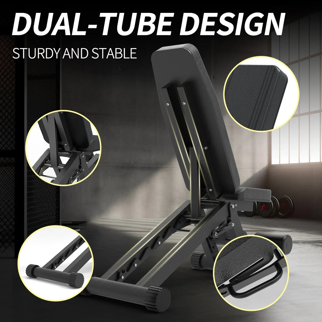 Adjustable Weight Bench, Strength Training Benches for Full Body Workout, 880 Pounds Capacity Foldable Incline Bench Set for Home Gym