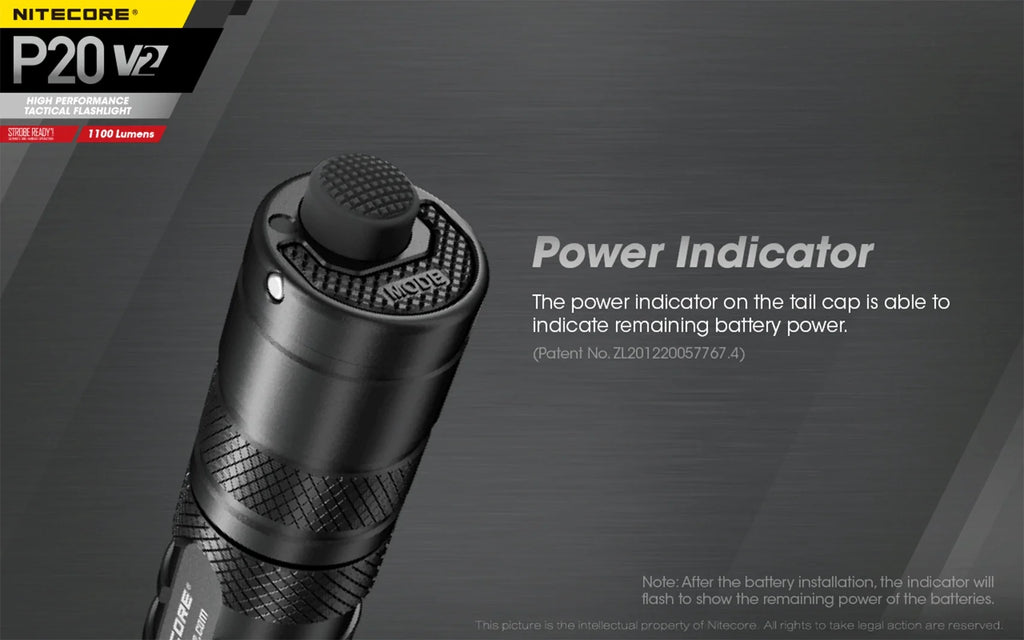 Combo: Nitecore   Tactical  Flashlight -  -  - 1100 Lumens w/ Battery,  Charger +2x Free Eco-Sensa  Batteries