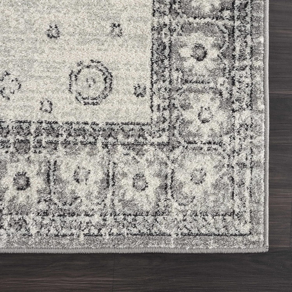 Marash Collection Goksun Persian Traditional Living Room, Bedroom, Indoor Area Rug - Oriental Medallion Pattern - Boho Vintage Distressed - Grey, Beige - 7'10"  10'