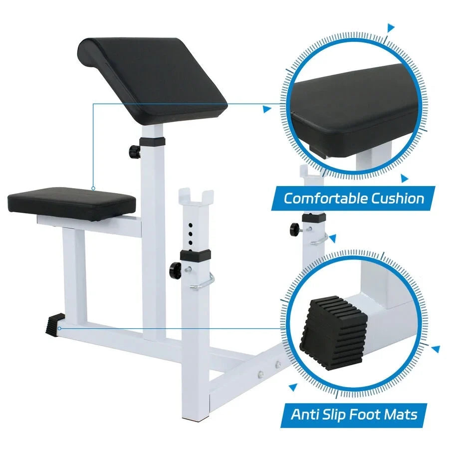 Adjustable Arm Curl Weight Bench for Muscle Strength Training