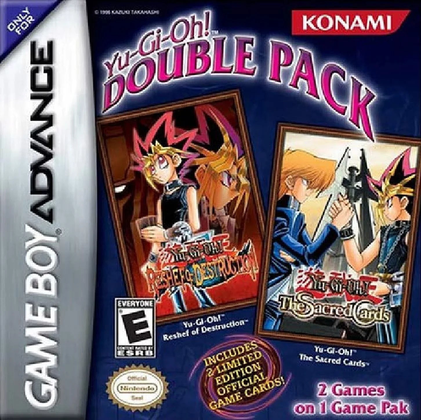 Restored Yu-Gi-Oh! Double Pack: Reshef of Destruction & Sacred Cards (Nintendo GameBoy Advance, 2006) Fighting Game (Refurbished)