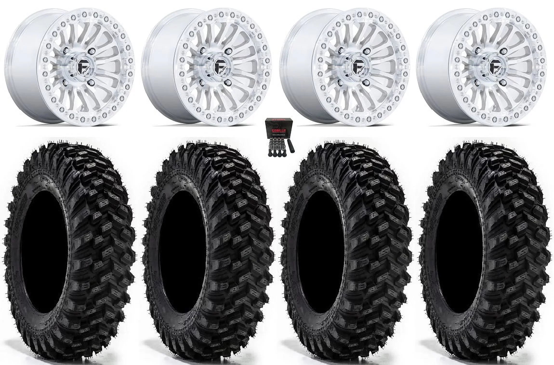 Fuel Rincon Bdlk 15" Wheels Mh 35" Warrior  Tires Can-Am Maverick  / Honda Pioneer 1000 / Talon