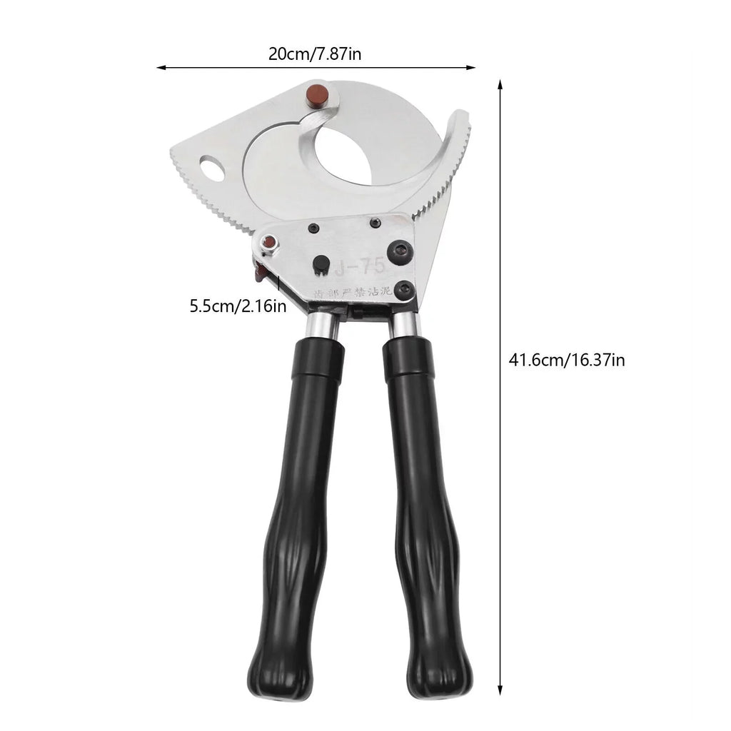 Heavy Duty Ratchet Cable Cutter Cut Φ75mm For Cutting Aluminum, Copper Ratchet Cable Cutter Ratcheting Cutter Heavy Duty Wire Cutter Cut up to Φ75mm Ratchet Cable Cutter Cuting Tool