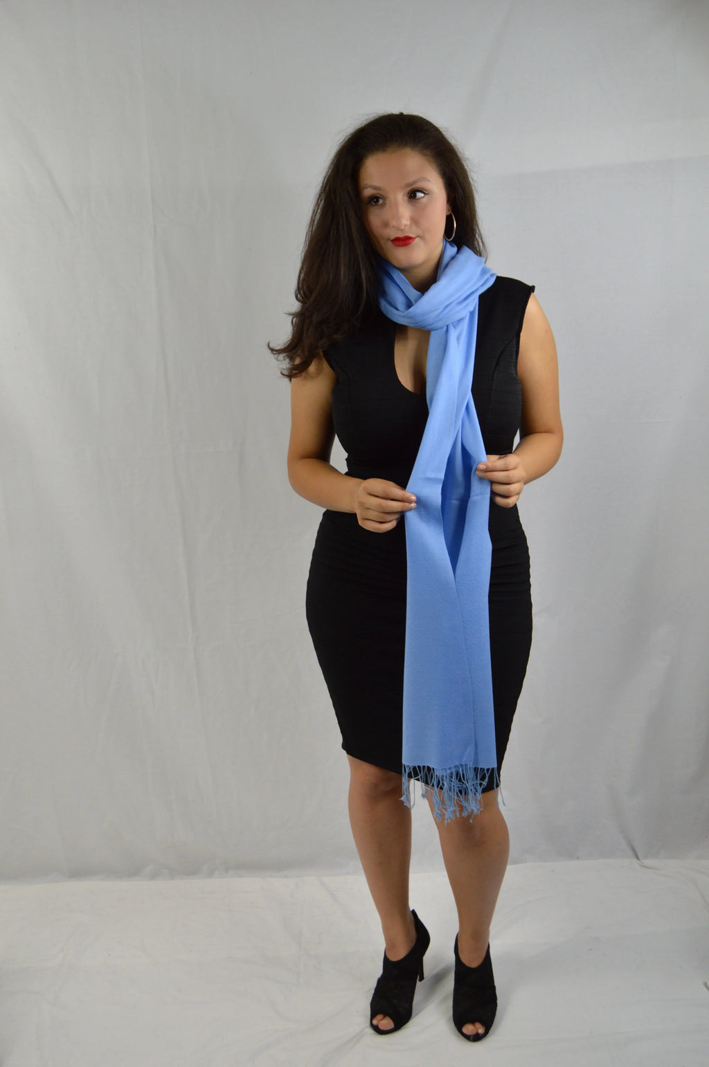 Fancy Shawl/Sheer Shawl/Summer Shawl/Water Pashmina Shawl/Light weight Shawl/Evening Shawl/Pashmina Shawl/Scarf/Scarves (Sea Blue Regular Shawl)