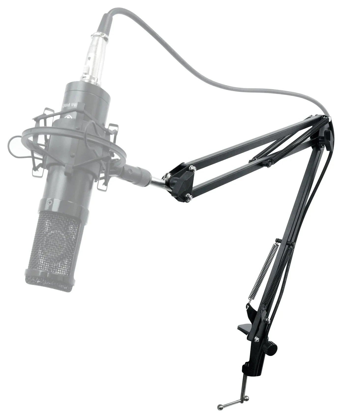 Rockville  Microphone Boom Arm Studio Podcast Mic Stand+Clamp+Pop Filter