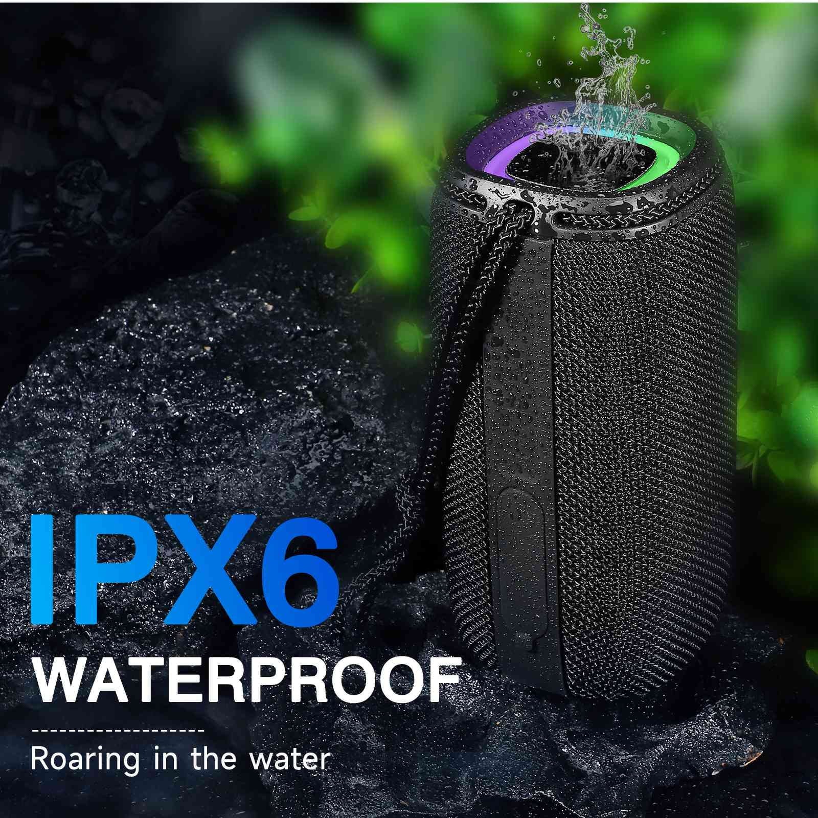 UrbanX  Bluetooth Speaker,  Waterproof Speakers 360°  Surround Sound with Punchy Bass, True Wireless Pairing, .3, Portable Speaker for  + - Black