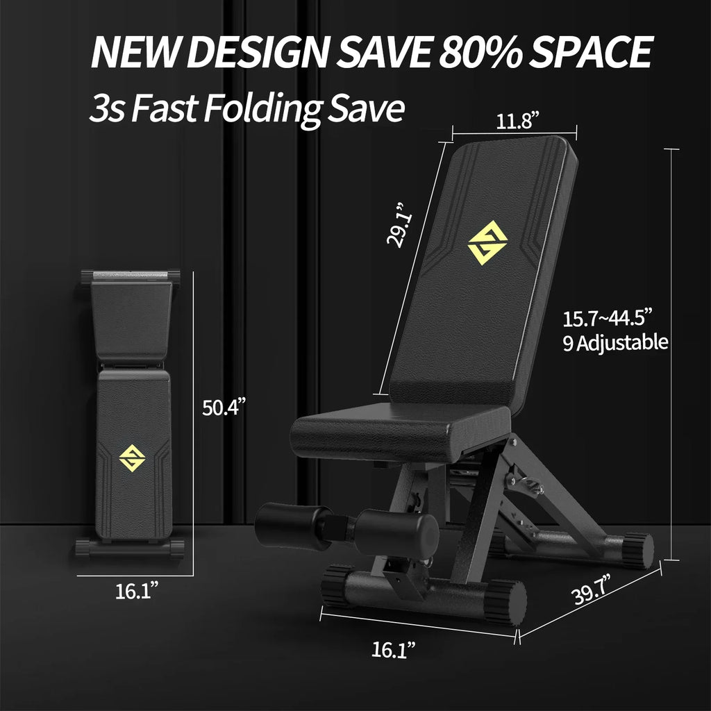 Adjustable Weight Bench, Strength Training Benches for Full Body Workout, 880 Pounds Capacity Foldable Incline Bench Set for Home Gym