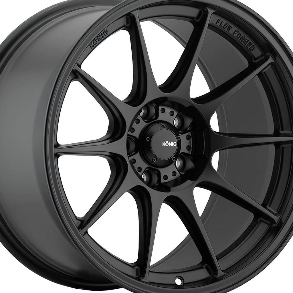 Konig 57B Dekagram 16x8 4x108 +40et Semi-Matte Black Wheel