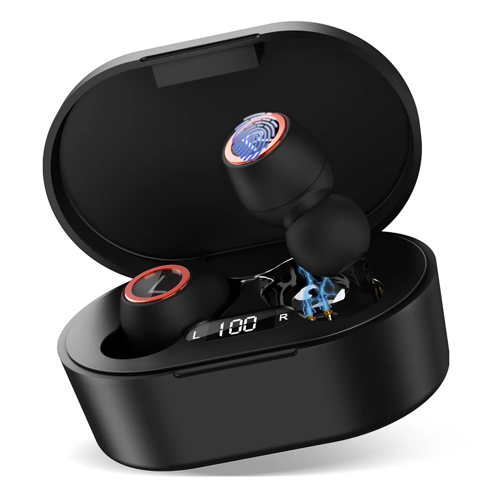 Wireless Earbuds Bluetooth 5.0 Sport Headphones Premium Sound Quality Charging Case Digital  Display Earphones Built-in Mic Headset for  Desire 630