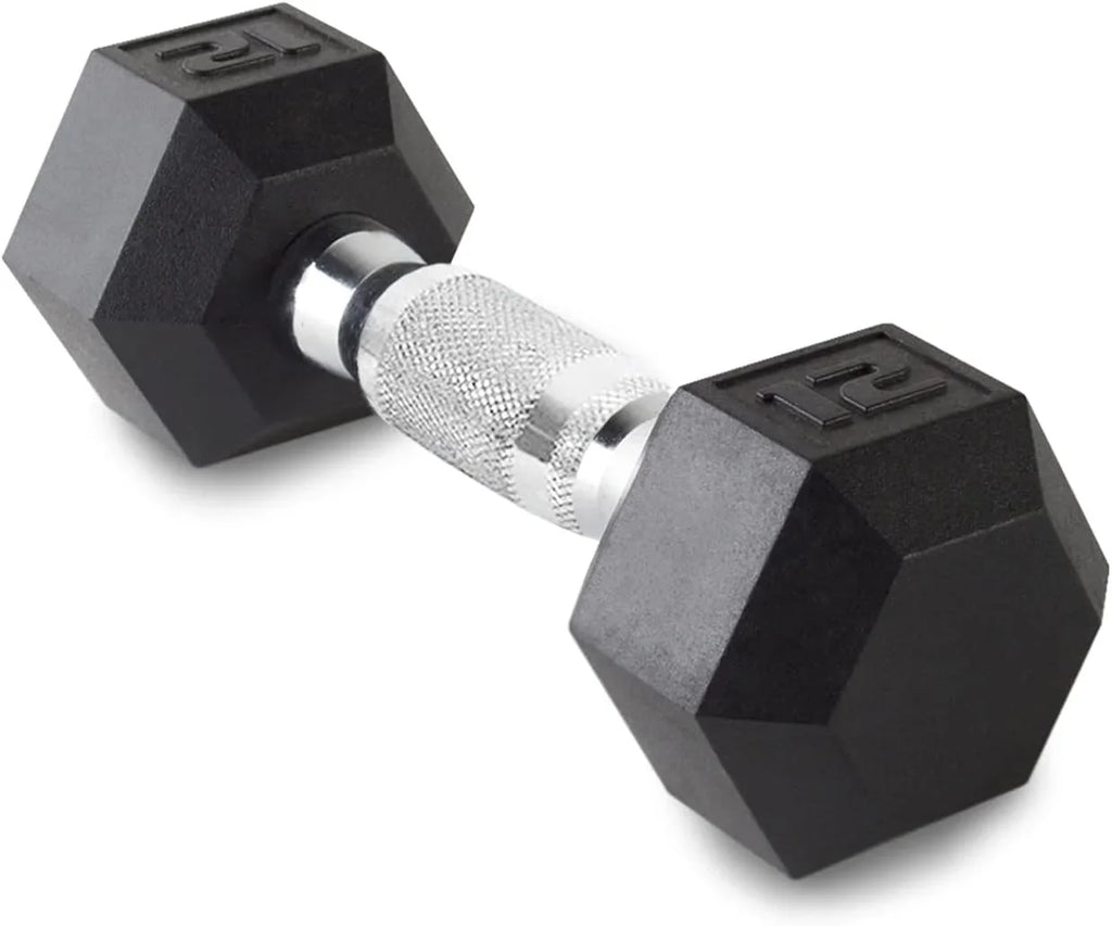 12LB Set Of 2 Hex Dumbbells Rubber Coated Cast Iron Hex Black Dumbbell Weights For Exercises Neoprene Dumbbell Hand Weights Anti-Slip Anti-Roll Hex Shape Colorful 12Lbs Pair