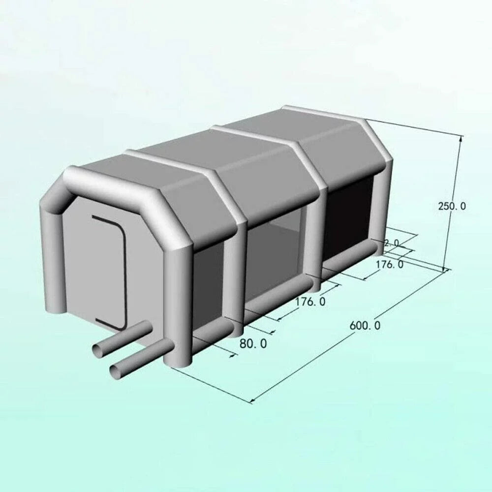 Inflatable Paint Spray Booth Painting Tent w/ Air Filter System & Floor Mat
