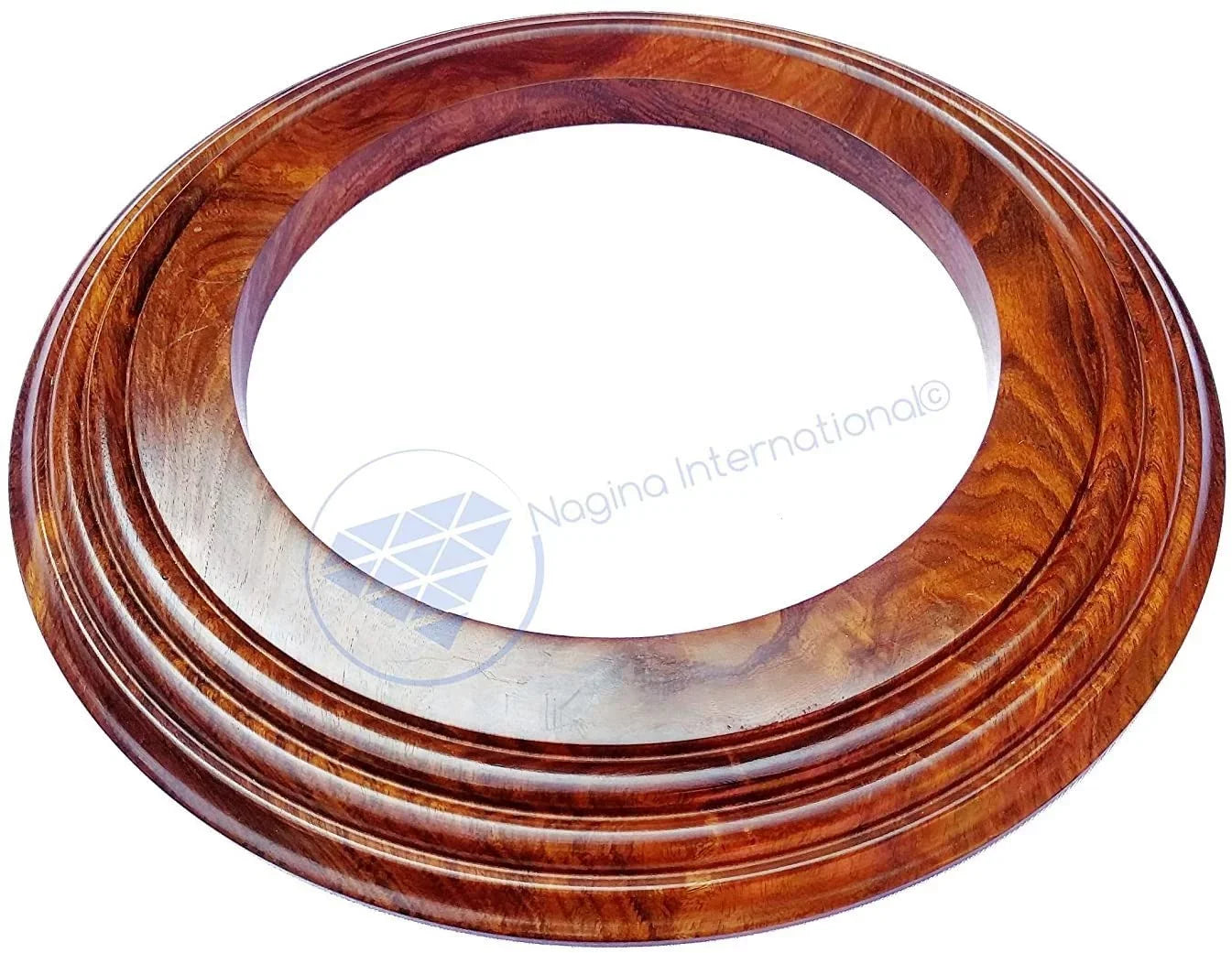 Nagina International Polished Handcrafted Wooden Base | Solid Hardwood Frame (4 Inches)