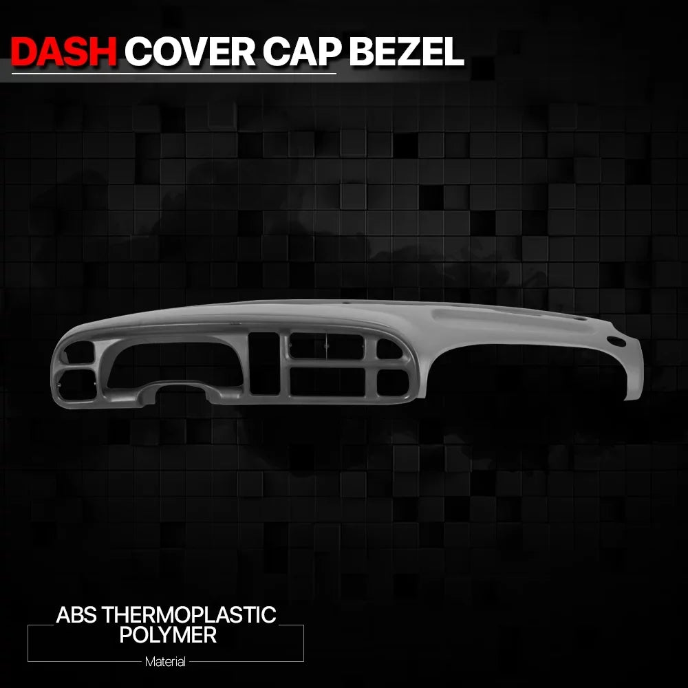 Grey Dash Board Cap Cover Bezel Overlay+Instrument Bezel Kit for 98-02 Dodge Ram Fits select: 1998-2001   1500, 1998-2002   2500