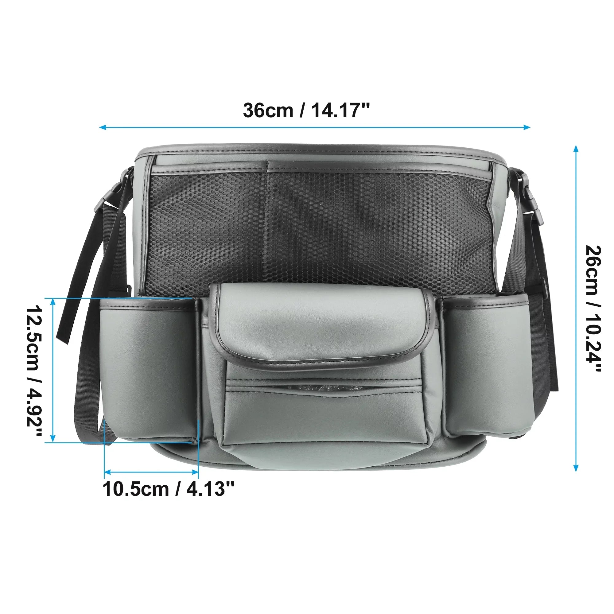 Unique Bargains Car Large Capacity Seat Organizer Backseat Multi Pockets Purse Storage for Car 36x26x18cm Gray