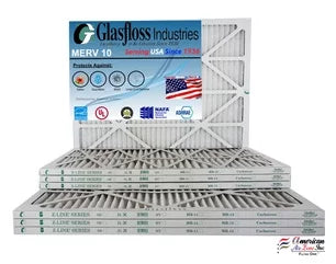 Glasfloss 24x28x1 -  10 -Qty:12 - Furnace Air Filter - Made in  (Actual Size: 23.5 x 27.5x7/8 inch)