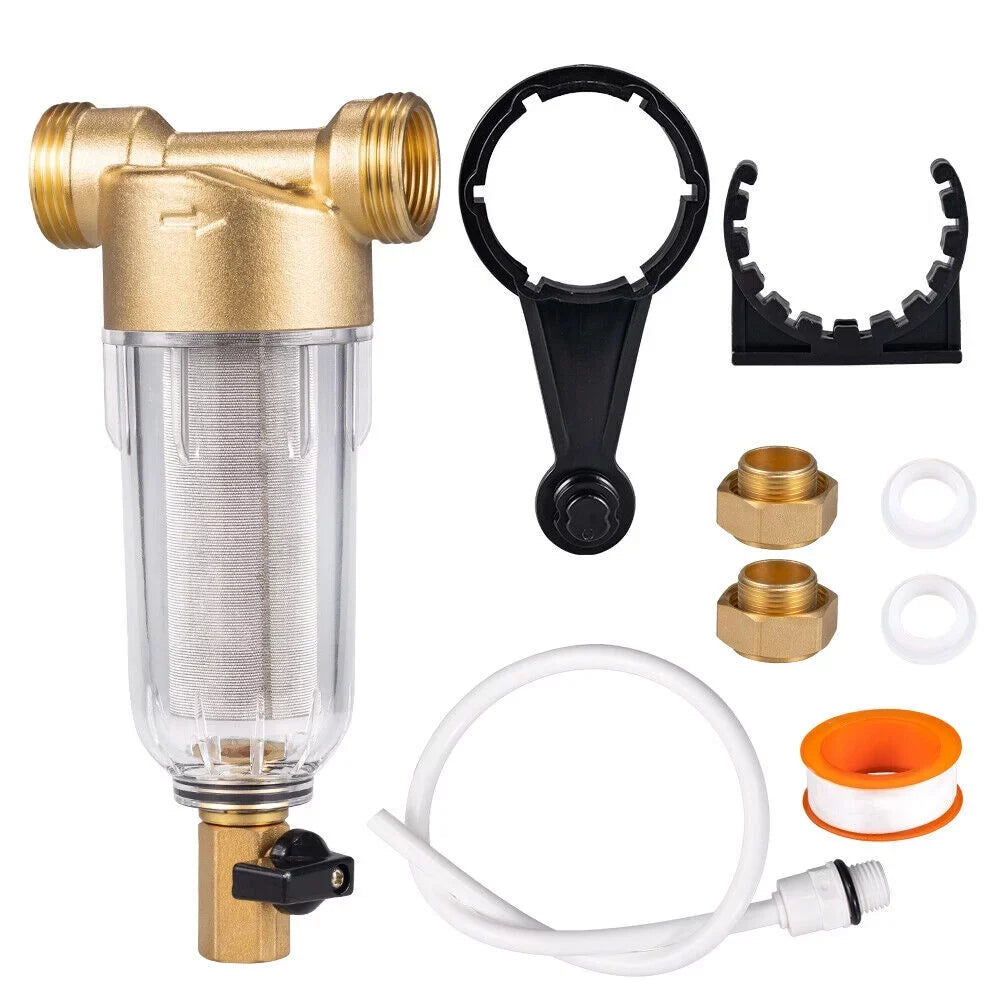 Whole House Water Pre-Filter System Reusable Spin Down Sediment Filter sewage