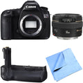 Canon  5DS  50.6MP Digital  Camera Telephoto Lens Bundle includes camera, 50mm telephoto lens, battery grip and micro fiber cloth