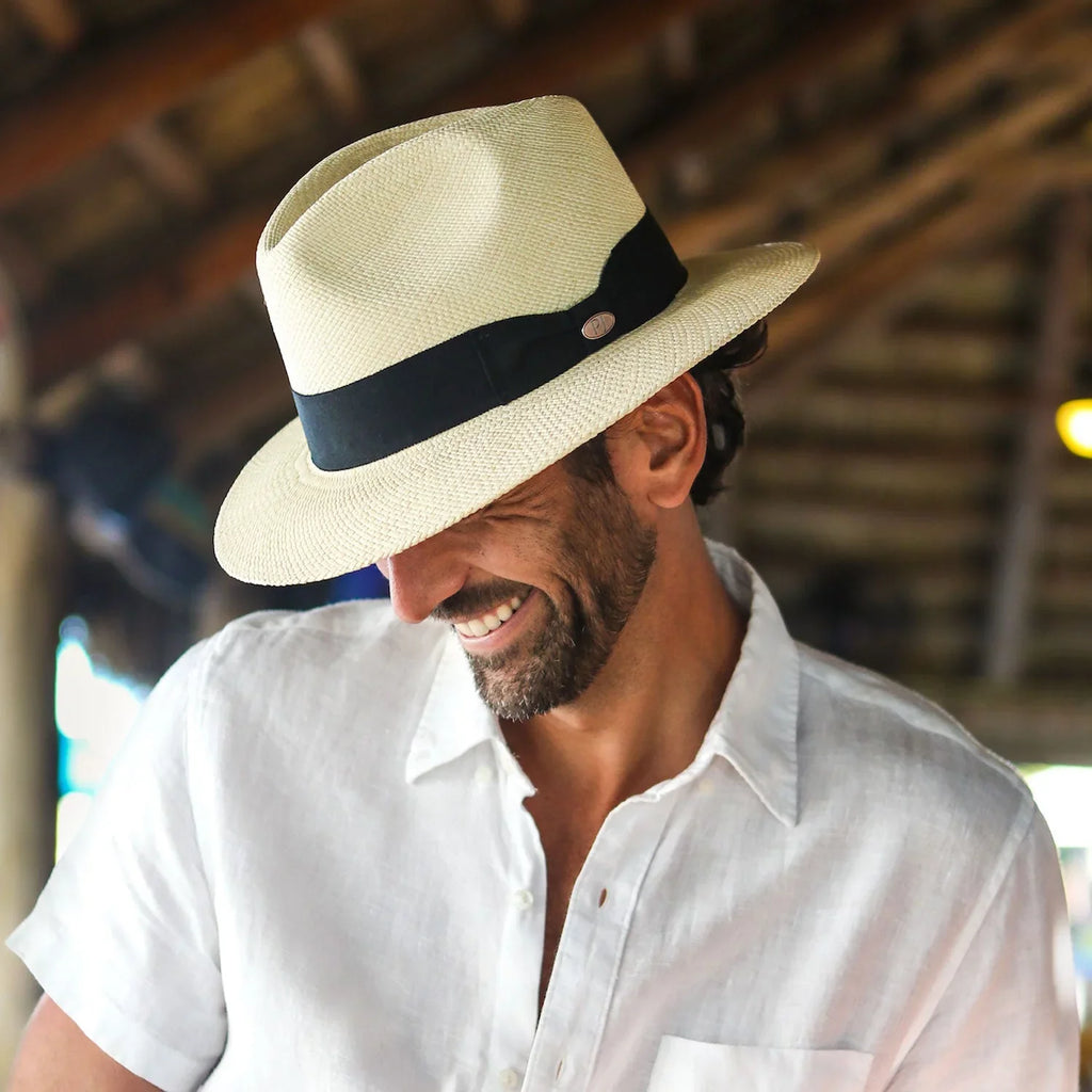 Panama Jack Premium Safari Straw Hat - Handwoven, Lightweight & Breathable, 2 5/8" Brim (-Large)