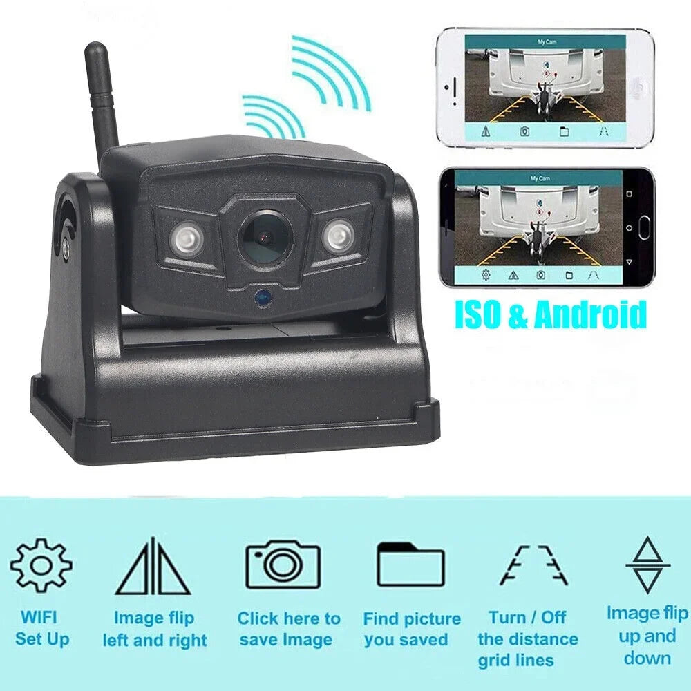 9600mAh Magnetic WiFi Camera - Premium Wireless Backup, Comprehensive Front/Rear Vehicle Views