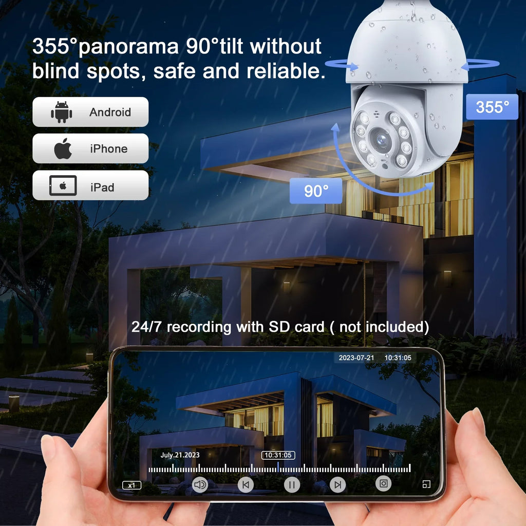 Toguard 2 Packs  2K/4MP WiFi Light Bulb Security Camera Outdoor Indoor  Wireless Dome Surveillance Camera