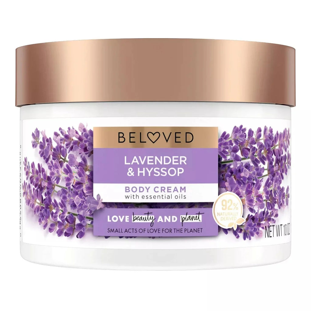 Beloved Lavender & Hyssop Body Cream Lotion - 10 oz Jar x 2 (20 Total Ounces)