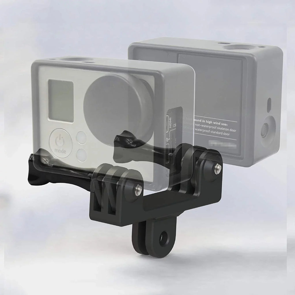 Aluminum Dual Twin Mount Adapter for GoPro Hero 9/8/7/(2018)/6/5/4 Black,Hero 3+, Osmo Action,/Campark/