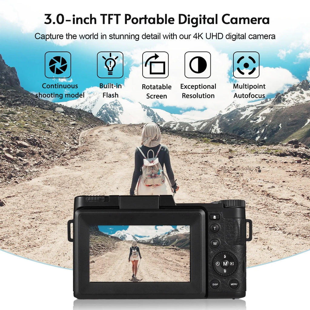 Andoer-2 Digital camera, Rotatable Screen Rotatable Screen 48MP  16X Support 3.0-inch  Rotatable 2pcs Batteries Screen 48MP 4K Camera 3.0-inch  Portable Camera 3.0-inch 48MP 4K  dsfen