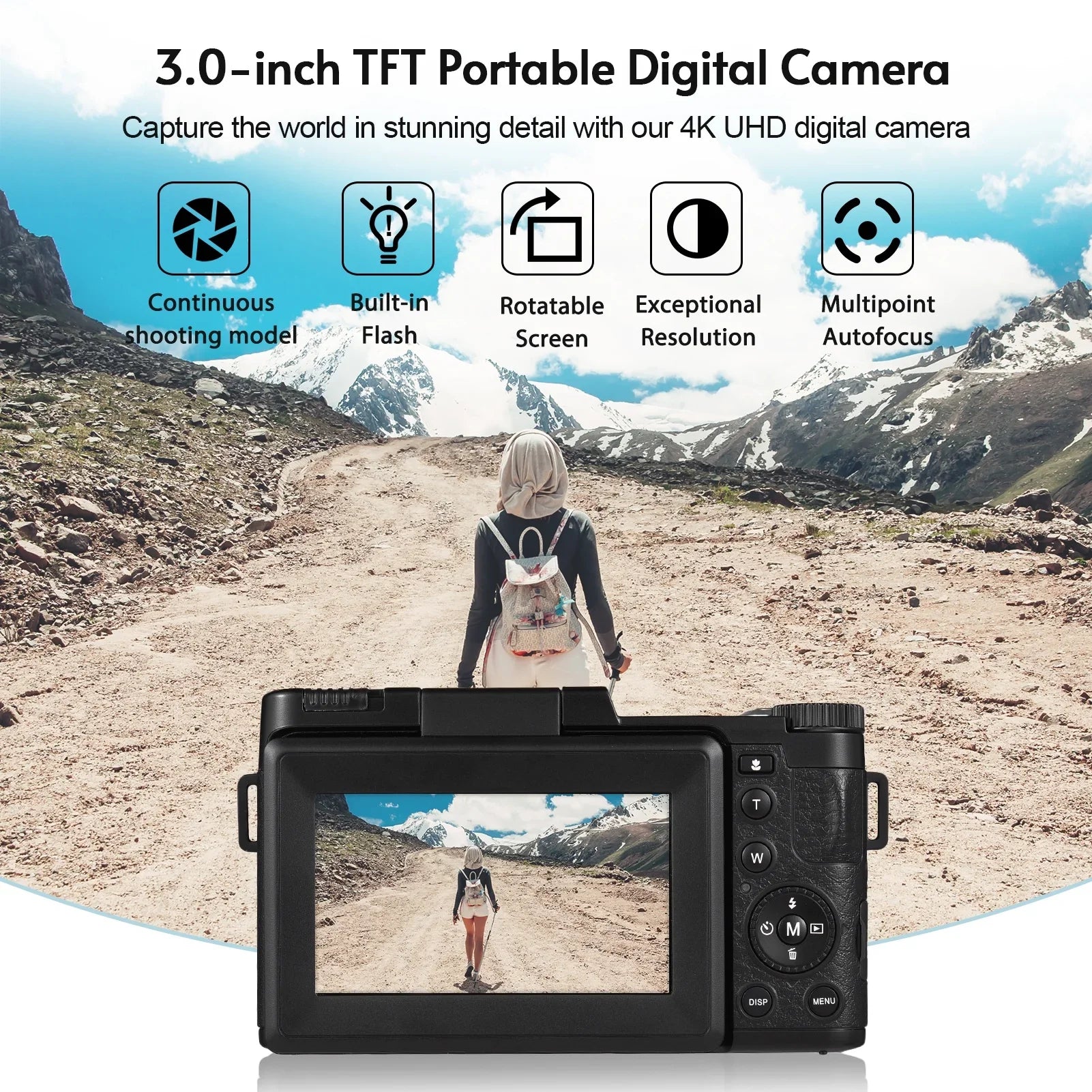 Andoer-2 Digital camera, Rotatable Screen Rotatable Screen 48MP  16X Support 3.0-inch  Rotatable 2pcs Batteries Screen 48MP 4K Camera 3.0-inch  Portable Camera 3.0-inch 48MP 4K  dsfen