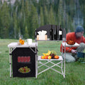 Folding Camping Kitchen Table Outdoor Cooking Table with Detachable Windscreen
