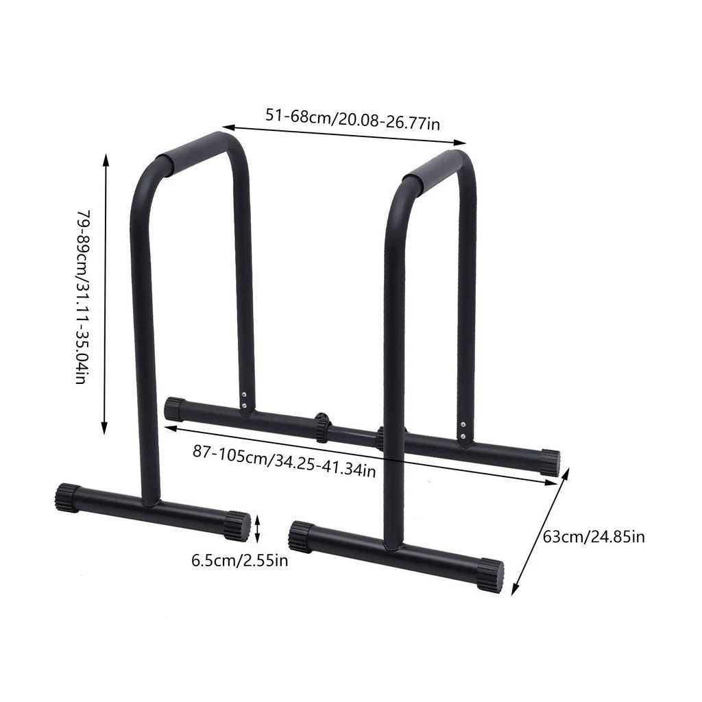 Flkoendmall Dip Stand Station Adjustable Height Upper Body Equipment for Home Gym Black