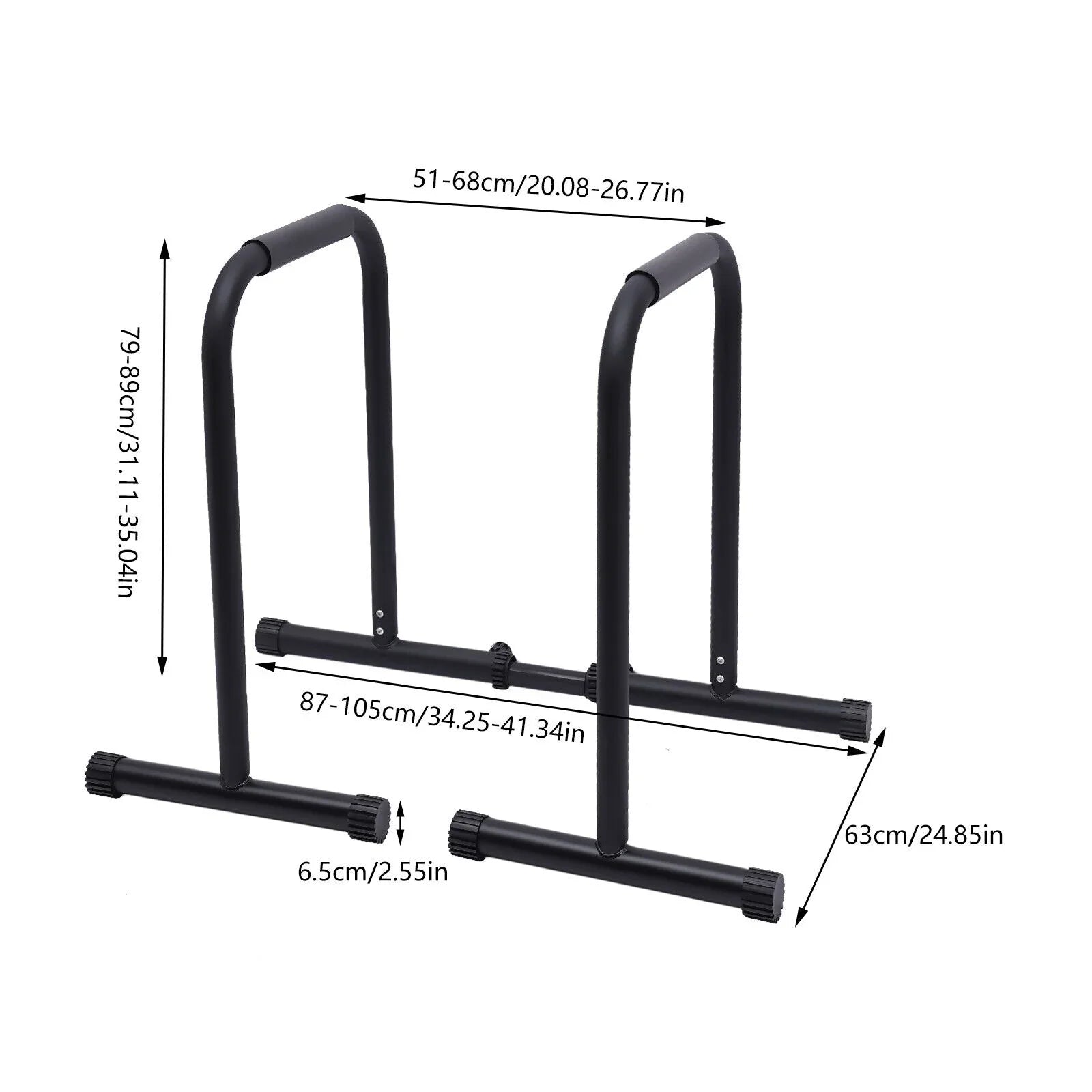 Flkoendmall Dip Stand Station Adjustable Height Upper Body Equipment for Home Gym Black