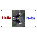 212 Main  6 x 12 in. Hello Freedom with Eagle Photo License Plate
