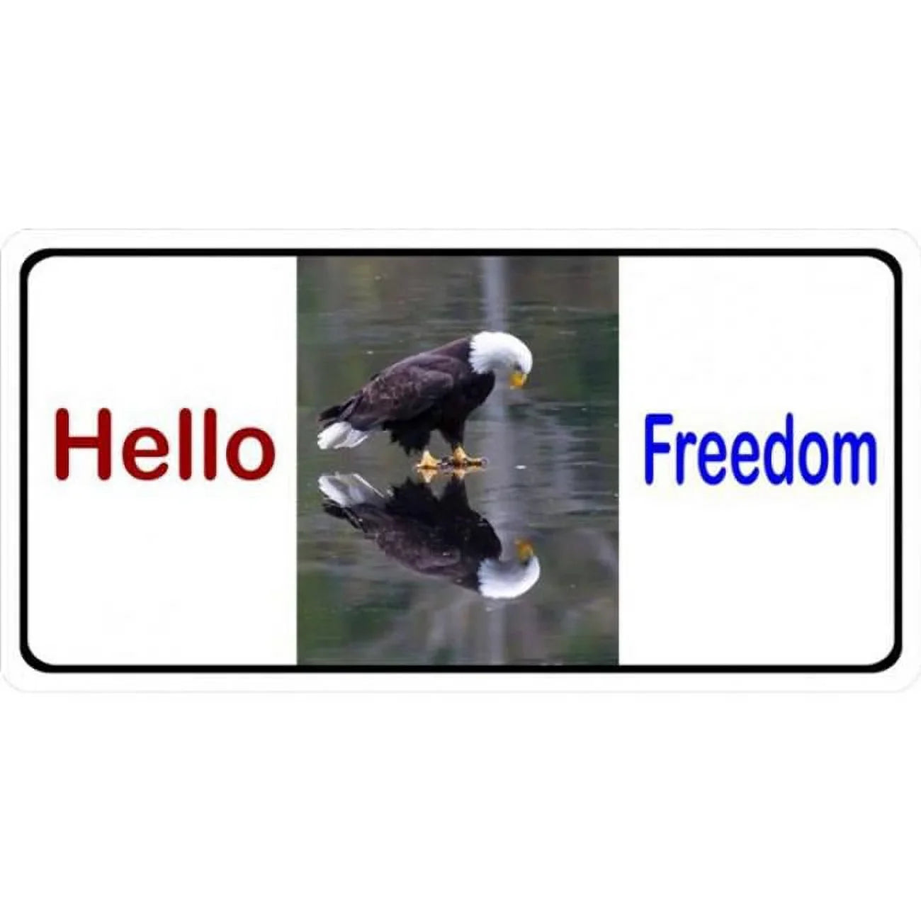 212 Main  6 x 12 in. Hello Freedom with Eagle Photo License Plate