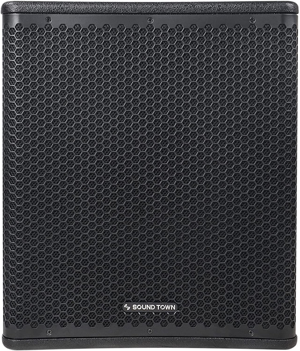 Sound Town  Series 15" 1400W Powered / Subwoofer with Class- Amplifier,  and Selectable  Output Modes, 4" Voice Coil, 100 oz Magnet, Birch Plywood, Black (-15SPW)