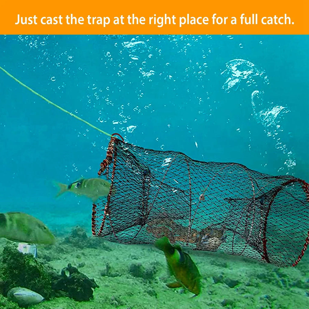 iMounTEK Crab Trap Net Bait Fishing Pot Cage for Shrimp Prawn Crayfish Lobster, 2 Packs, 22x11.8x11.8in