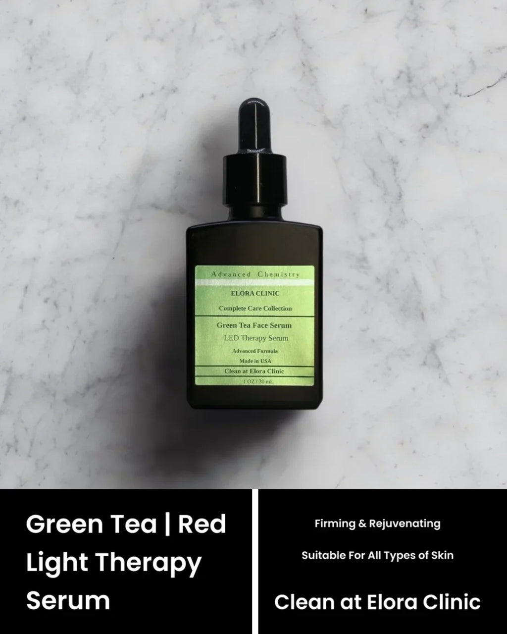 Elora Clinic Red Light Therapy Serum - Green Tea Serum Green Tea Serum for  Therapy - Potent Antioxidant & Rejuvenating