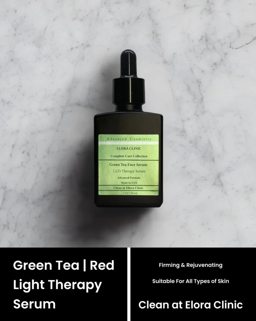 Elora Clinic Red Light Therapy Serum - Green Tea Serum Green Tea Serum for  Therapy - Potent Antioxidant & Rejuvenating