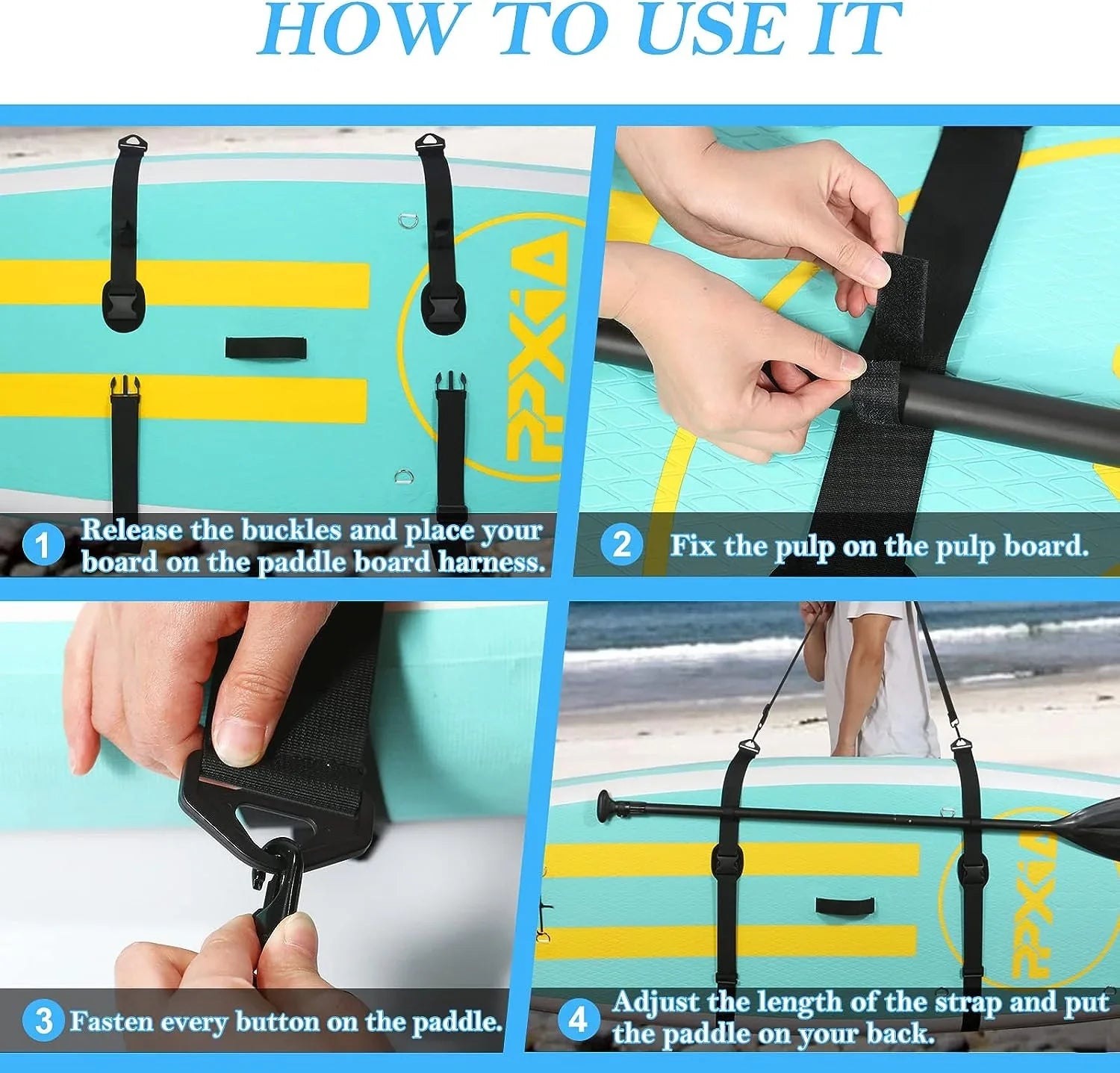 Paddle Board Carry Strap, Adjustable  Carrying Strap Boards, Paddle Board Accessories for Women and Men for Paddleboards, Surfboards, Longboards, Canoe and Kayaks