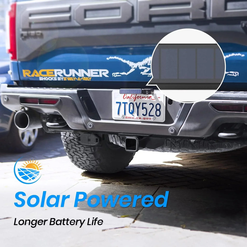 '- Solar Backup Camera Wireless Reverse Camera  Waterproof Vehicles License Plate Camera for Trailer/