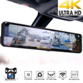 Ele-mall 4K Car Mirror Dash Cam 12" Dual Camera Front and Rear Backup Camera Super Night Vision, Parking Monitoring, Reversing Assistance