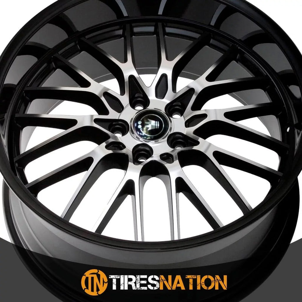 Konig 16MB Lace 17x8 5x112 +45et Gloss Black With Machined Face Wheel