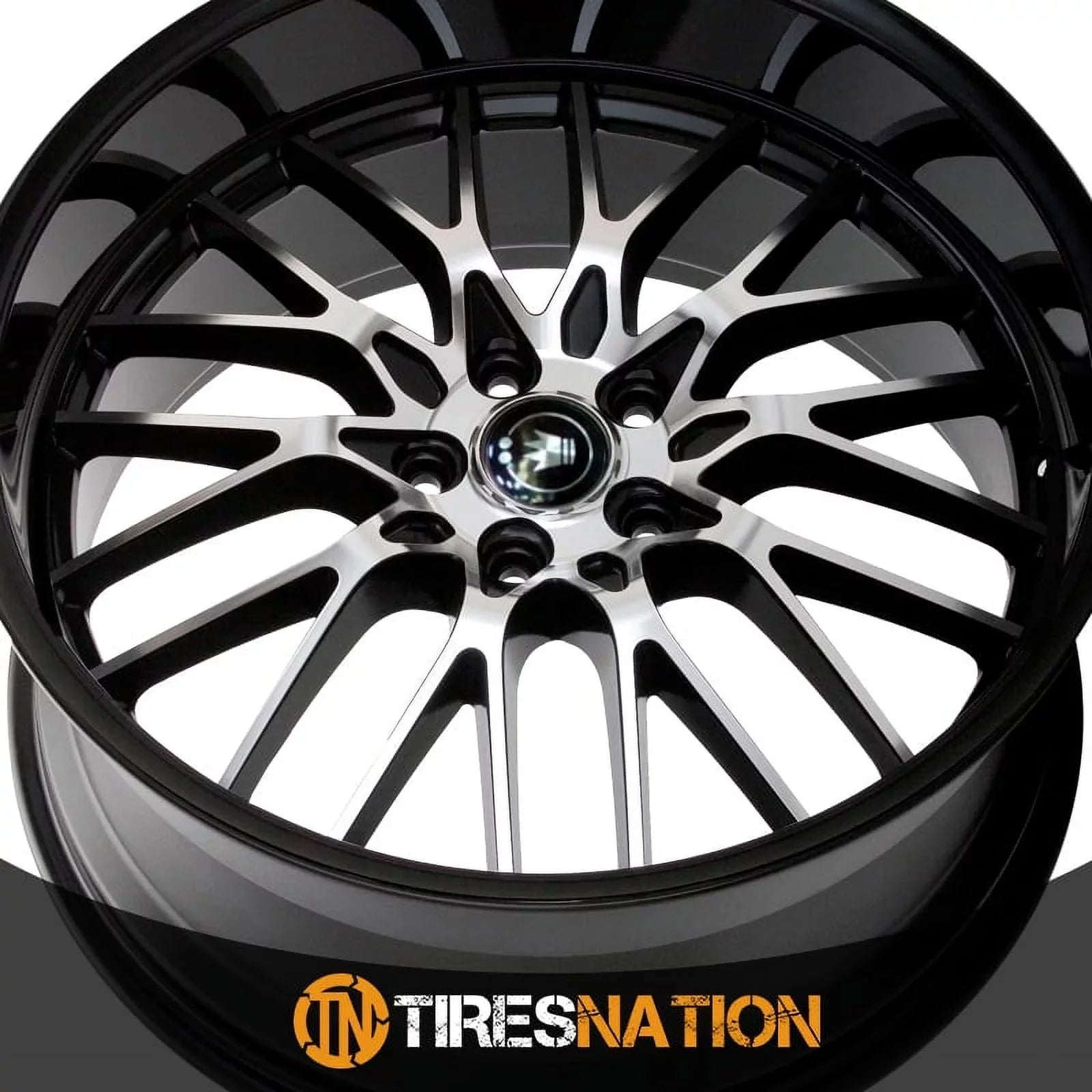 Konig 16MB Lace 17x8 5x112 +45et Gloss Black With Machined Face Wheel