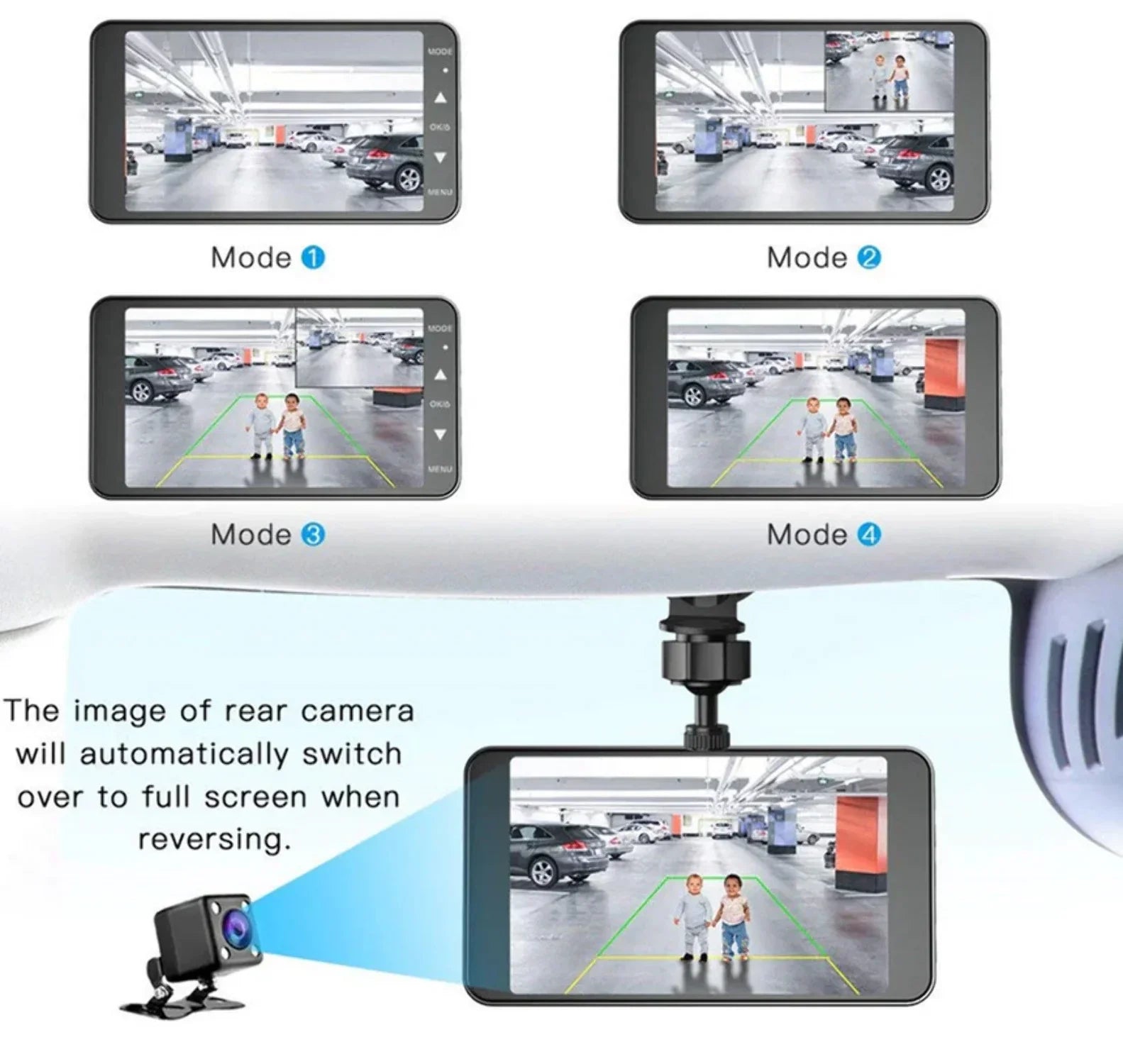 Dash Cam 4  Car  Driving Recorder Dual Lens Camera 1080P Vehicle Video