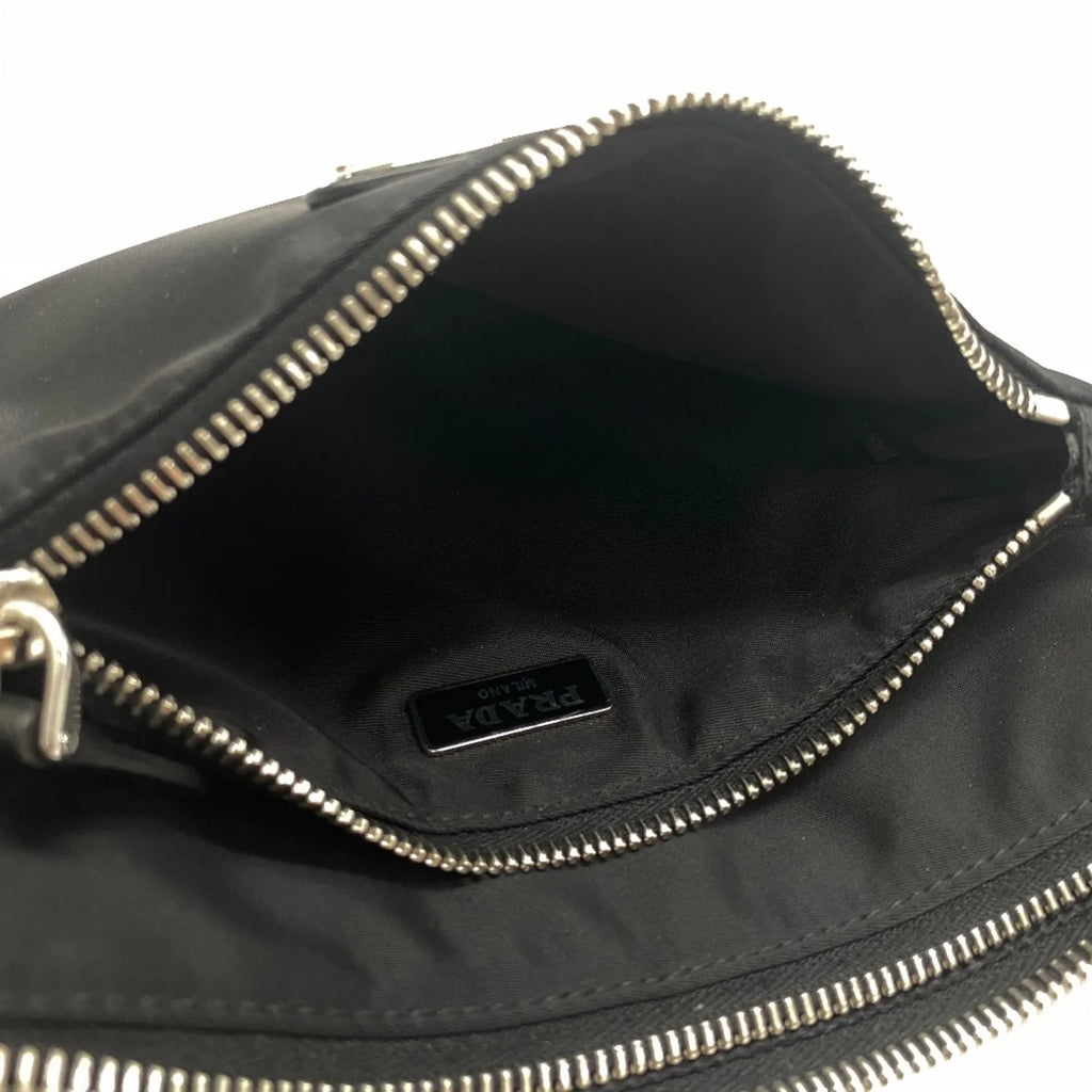 Pre-Owned  1BH168 Tessuto Triangle Plate Shoulder Bag Black Women's  (Good)