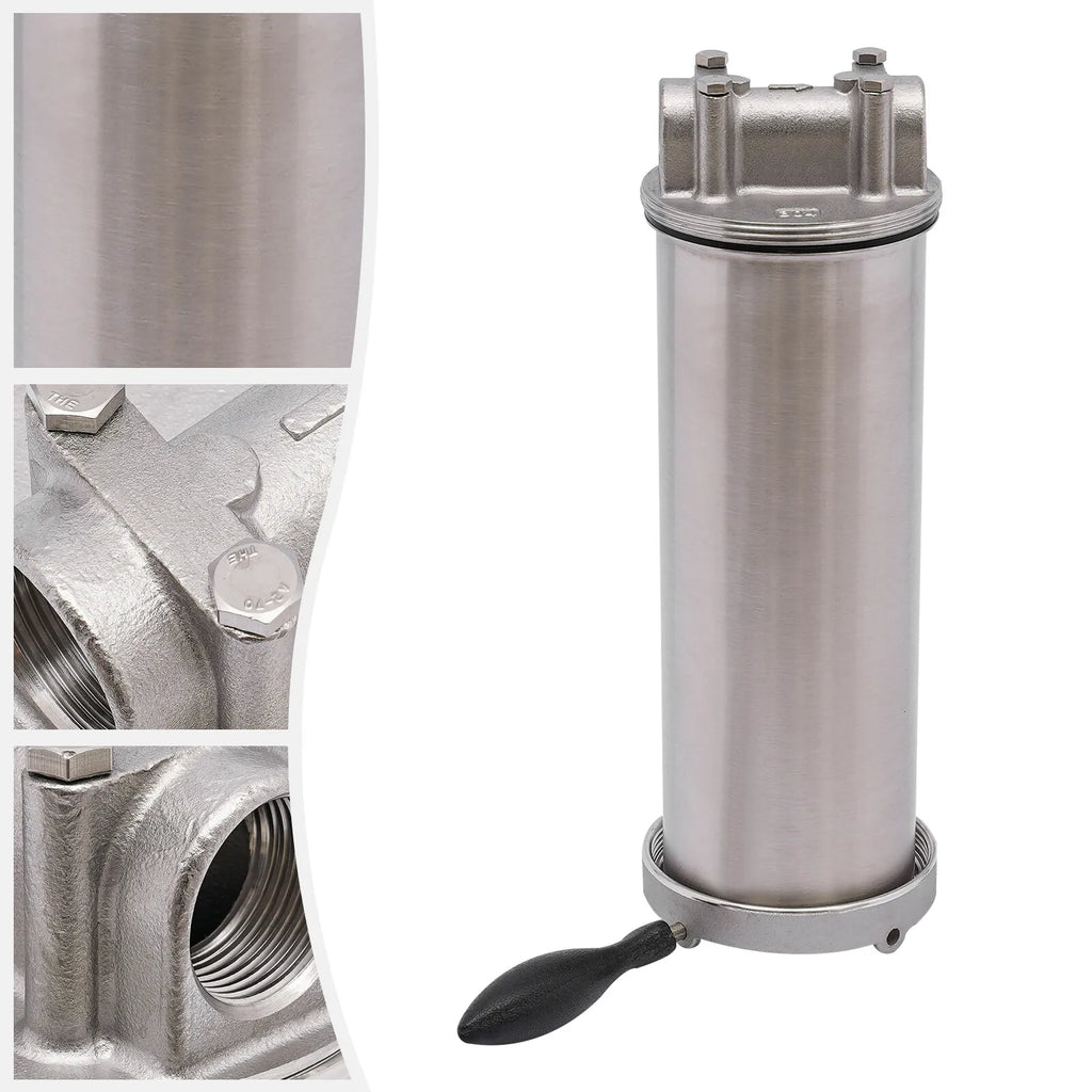 Stainless Steel Water Filter Housing 10" Cartridges 3/4"  thread inlet & outlet