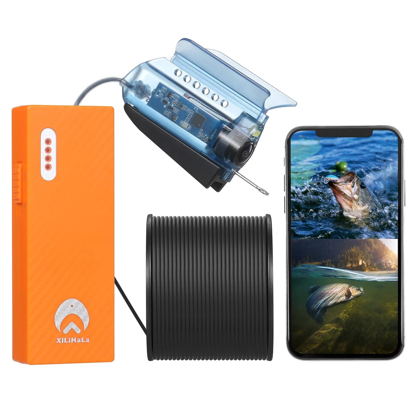 Gofishup 1080P Underwater Fishing Camera Fish Finder with  Control, Live Video for Ice Lake Sea Boat Kayak Fishing