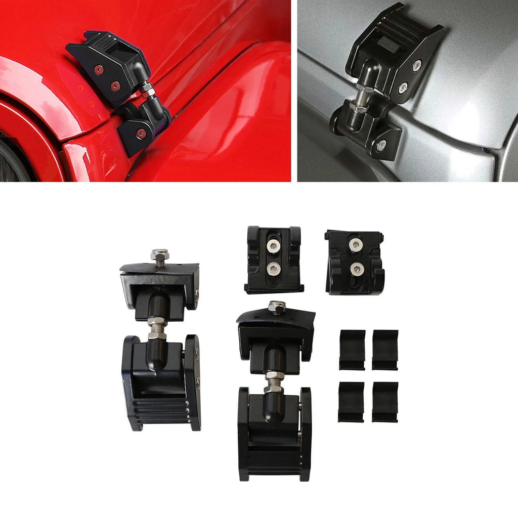 JahyElec Durable Black Hood Latch Lock Catch for Jeep Wrangler  07-18 - Secure Your Off-Road Adventures