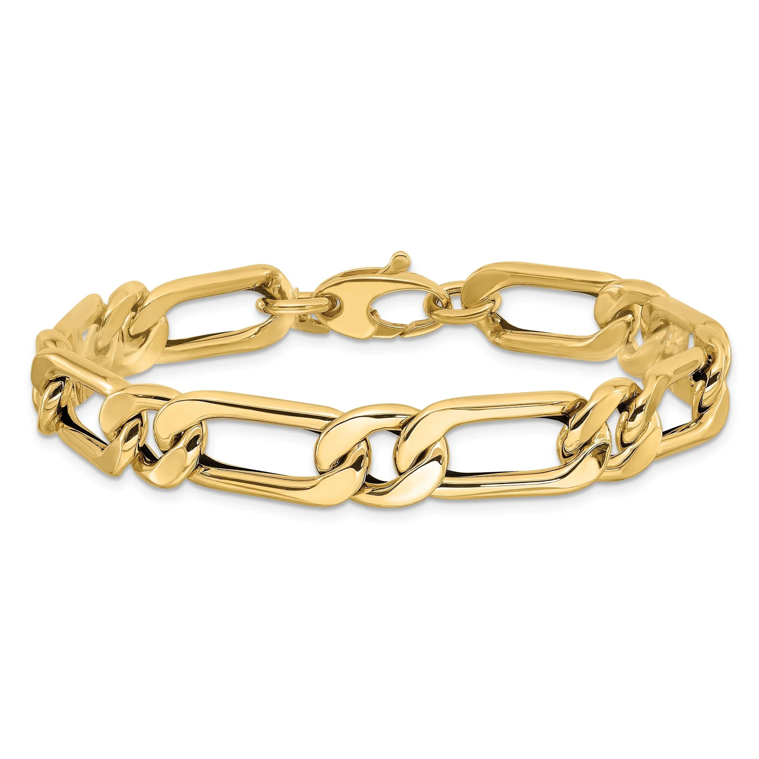 14K Polished Hollow Fancy Link Men's Bracelet